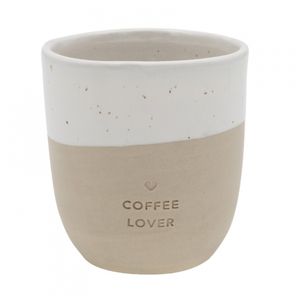 Becher "Coffee Lover" aus Steingut von Eulenschnitt NEU 